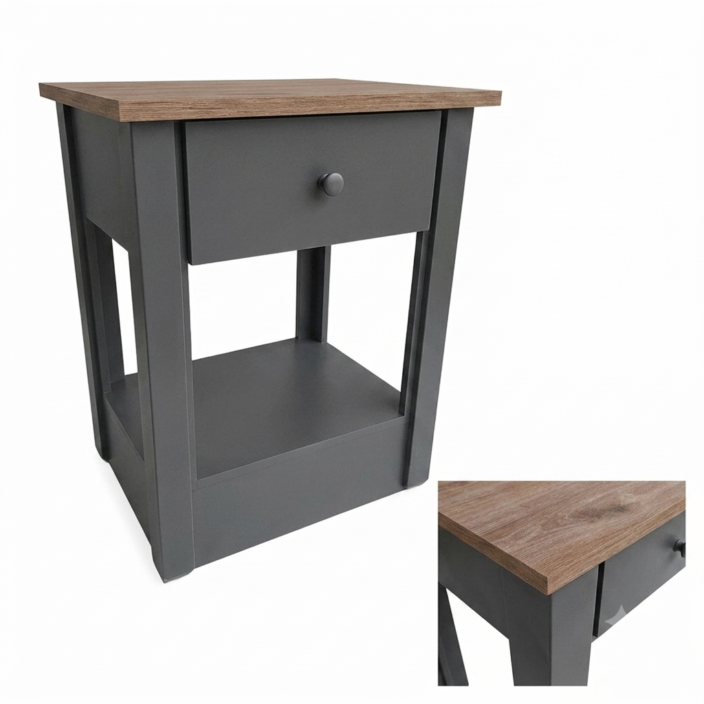PRAGA MESA DE LUZ GRIS NORDICO 45X35X60